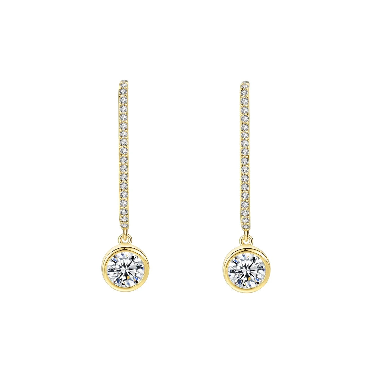 CZCITY Simple 925 Sterling Silver 5A Cubic Zirconia 2026 Factory Directly Wholesale Geometric Bling Earrings