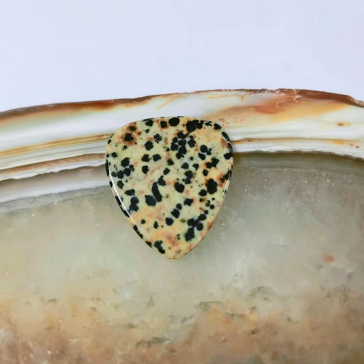 Huiying Fashion Custom Engrave Letters Dalamatian Jasper Guitar Picks
