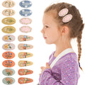 2pcs/Set Korean Spring Collection Linen Hair Pin for Baby Girls Retro Floral Fabric Embroidery BB Snap Clips