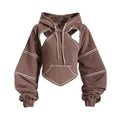 2024 New Style Autumn Casual Washed Knitted XXXXL Hoodies Custom Logo Contrast Stitch Blank Heavyweight 350gsm