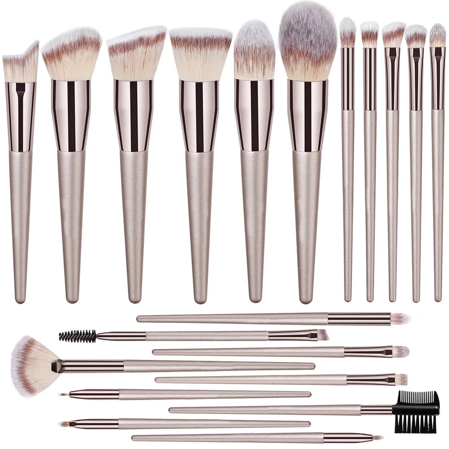 20pcs Wooden Handle Synthetic Private Label Nylon Hair Makeup Brush Set for Ladies Make Up Kit
