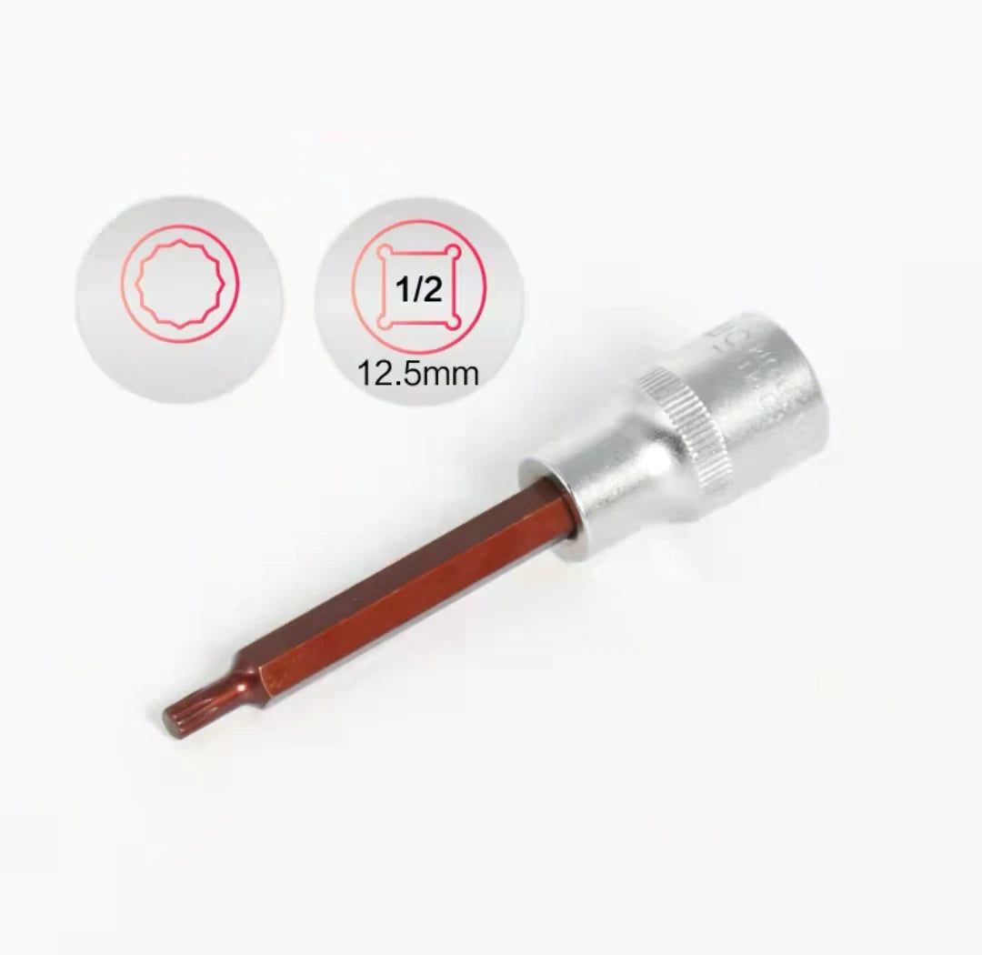 KAFUWELL WT62001 Premium Cr-v Metric Sae Standard Polished Chrome Finish 1/2" Drive Phillips Bit Socket
