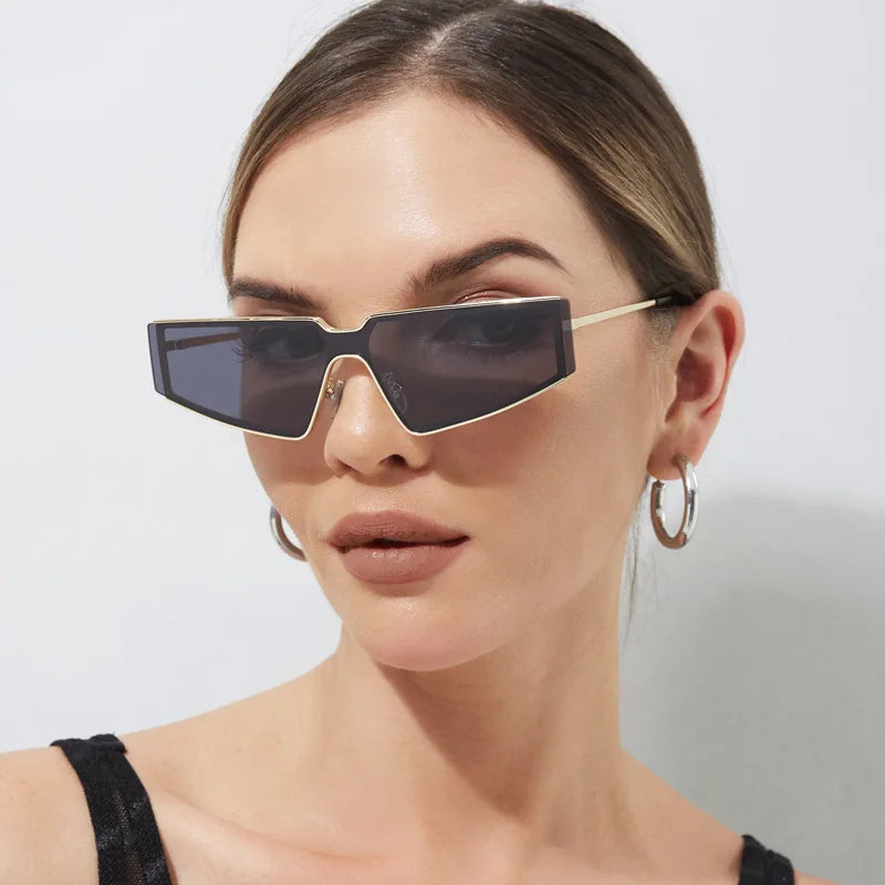 2023  New Fashion Custom Shades Sunglasses Uv400 Gafas De Sol Retro Polygon One Piece Classic Metal Frame Sunglasses