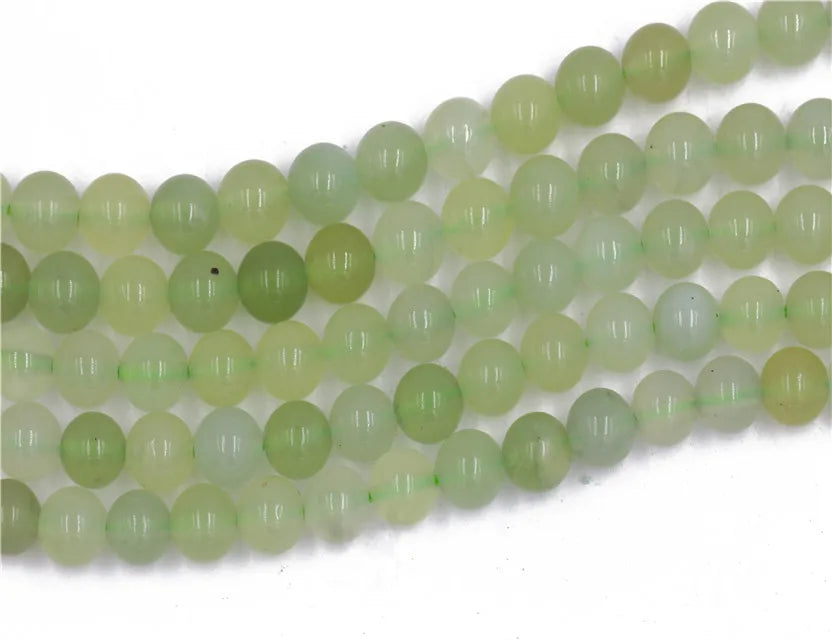 Wholesale Natural Green Prehnite Stone Beads 6mm 8mm 10mm Loose Beads Strand for Fashion Bracelet Necklace Jewelry Making