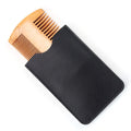 Natural Hair Styling Tool Oil Head Brush Wide & Fine Tooth Pocket Beard Double Sided Comb/ Comb Wooden with Leather Case MegaBDM