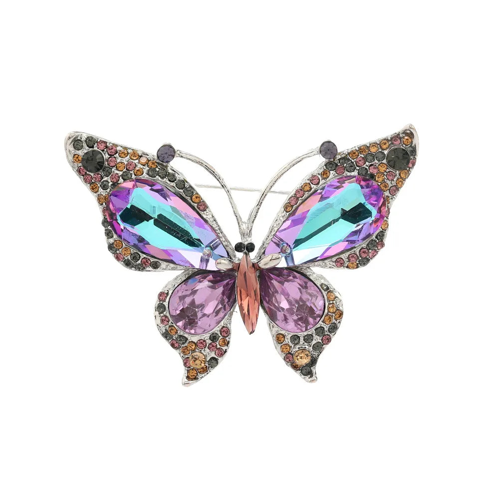MT0511022 Fashion Crystal Brooch Women Rhinestones Butterfly Brooch Jewelry