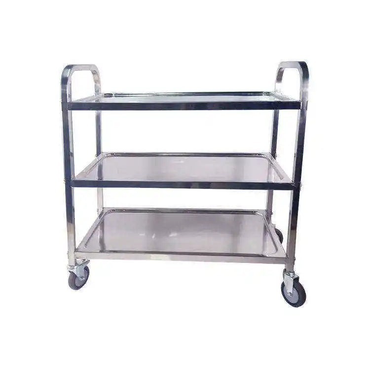Grace Other Restaurant and Hotel Supplies Stainless Steel Food Serving Trolley With Dining Cart Kitchen Storage Trolley