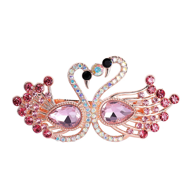 Thin Hair Kids Metal Alloy Rhinestone  Spring Hairgrips Custom Alligator Girls Hair Clips Accessories  for  Womens