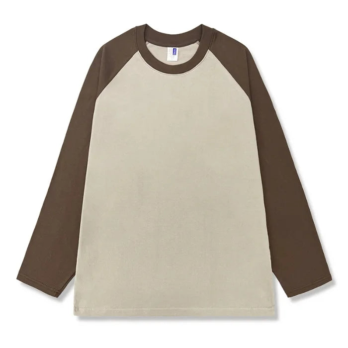 Mens 260G Heavy Raglan Sleeve T-shirt Men's Splicing Contrast Color Tshirt Unisex Custom T-shirt