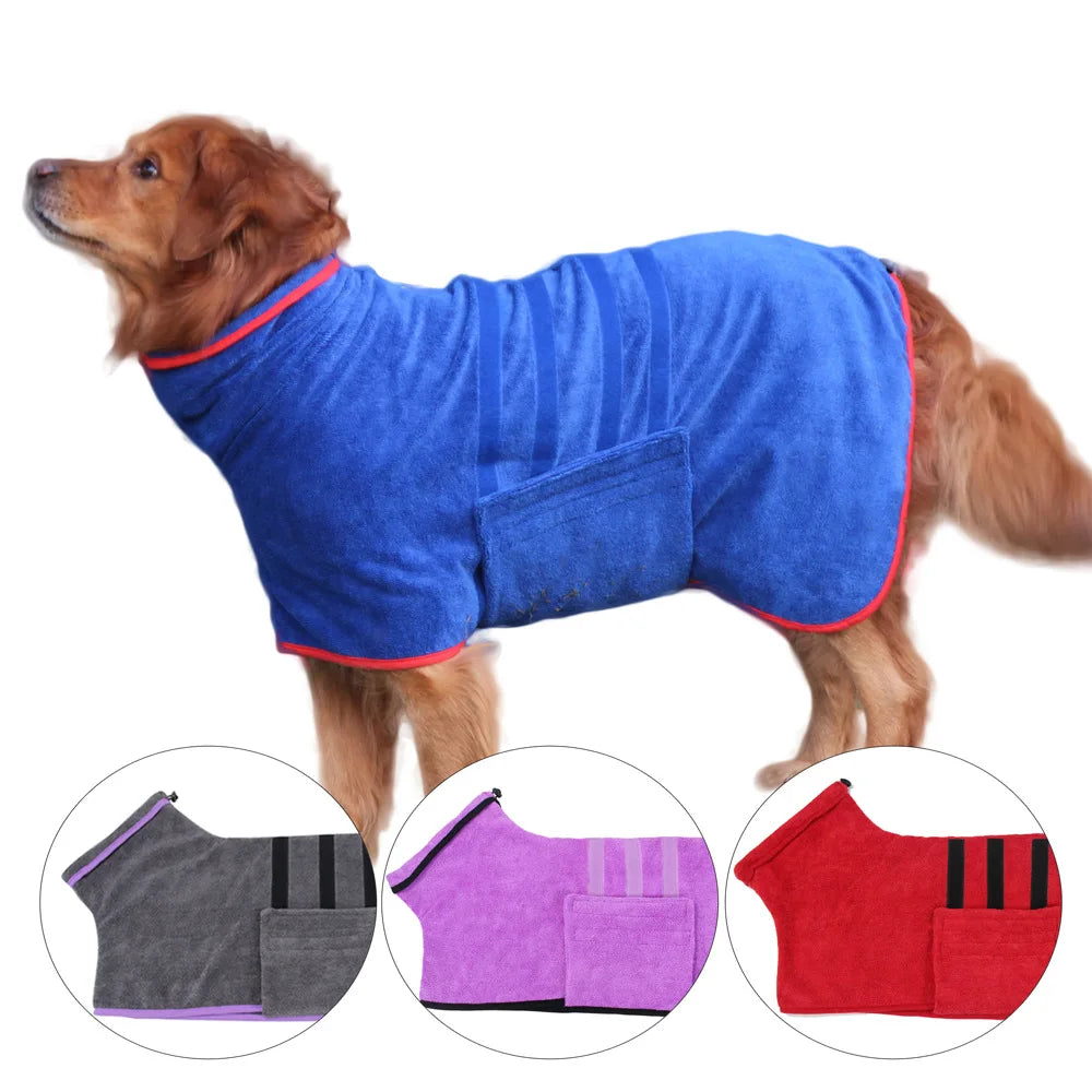 Pet Products Hot Selling Lightweight Pet Bathrobes Soft Fabric Absorbent Dog Towel Large Dog Bath Bathrobes