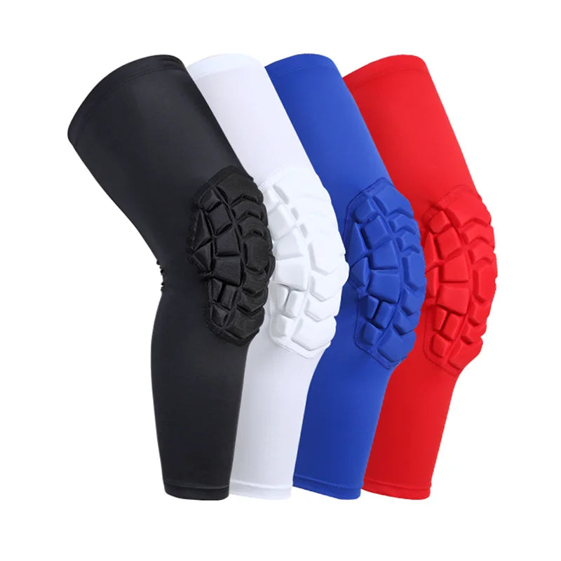 Honeycomb EVA & Spandex Basketball Knee Sleeve Professional Compression Long Leg Protective Pad