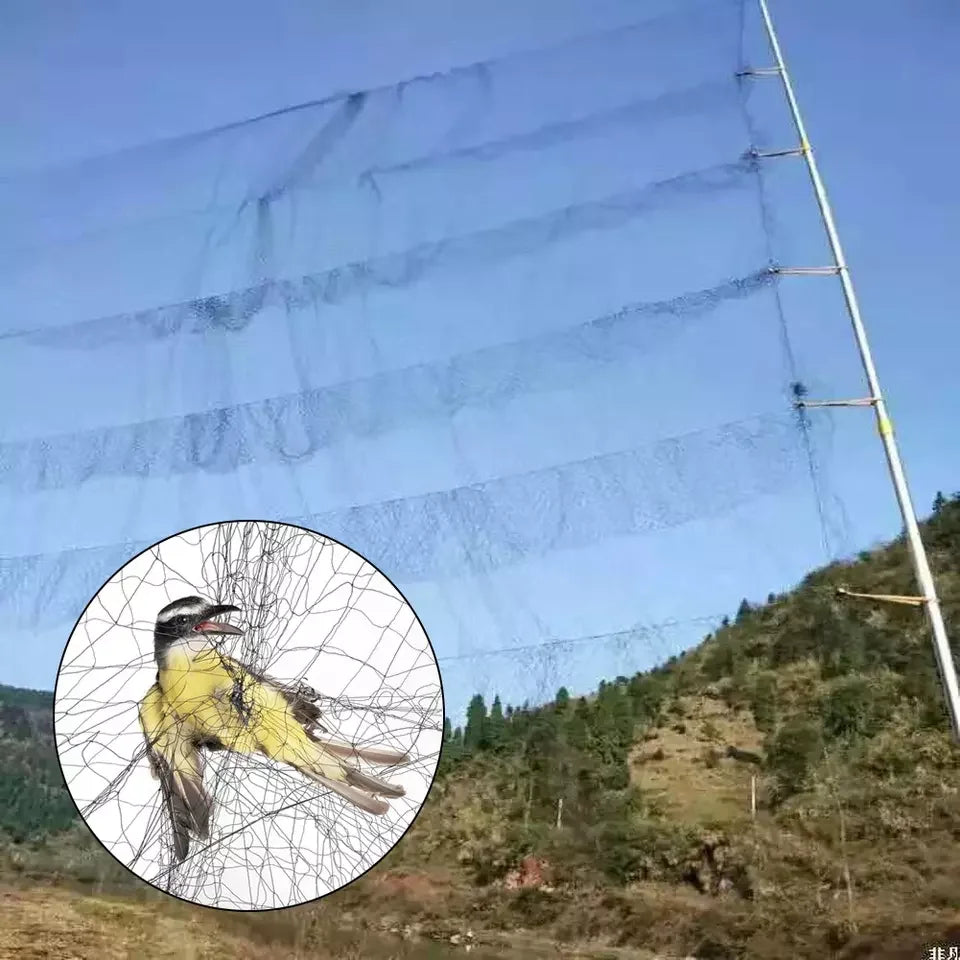Bird Trap 5*20 m Monofilament  Mist Net Protection Bird Netting Agricultural with 8 Pockets