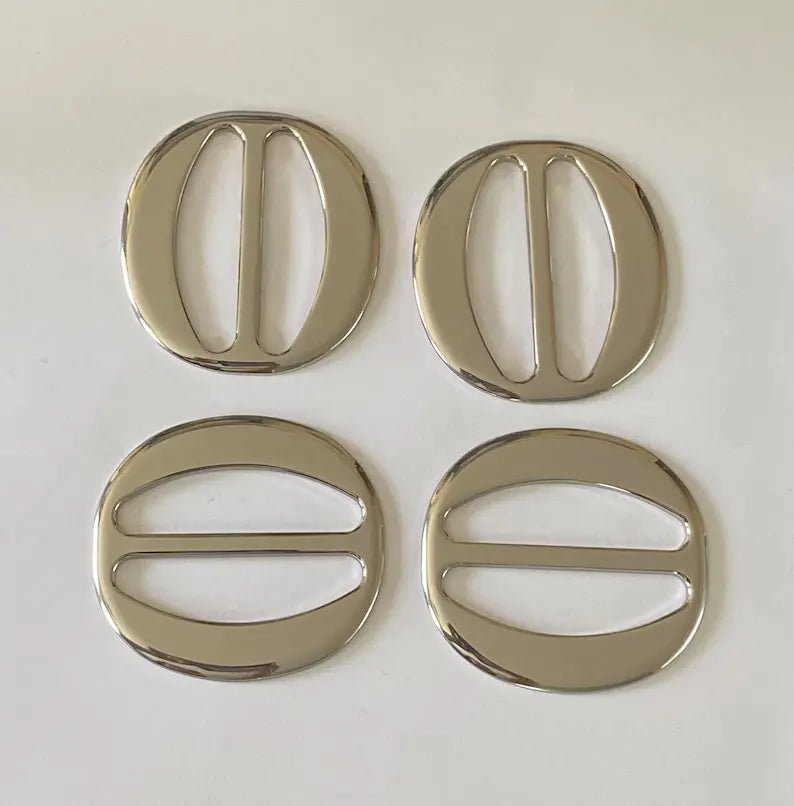 Silver Oval Swimsuit Slider Buckle Bikini Connector Alloy Metal Scarf Clip Swimwear Buckle Accessories
