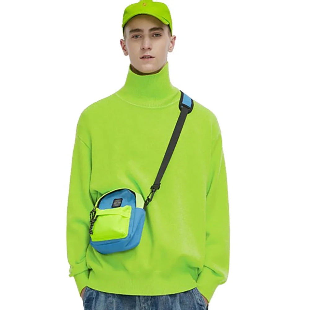 Custom OEM & ODM  LOGO Long Sleeve Knitted Men Sweater Pullover Knitwear Turtle Neck Winter Plus Size Kint Oversized Men Sweater