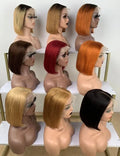 Wholesale Glueless Short Wigs Human Hair Lace Front 13*4 Pre Plucked Transparent Raw Vietnamese Hair Bob Wig