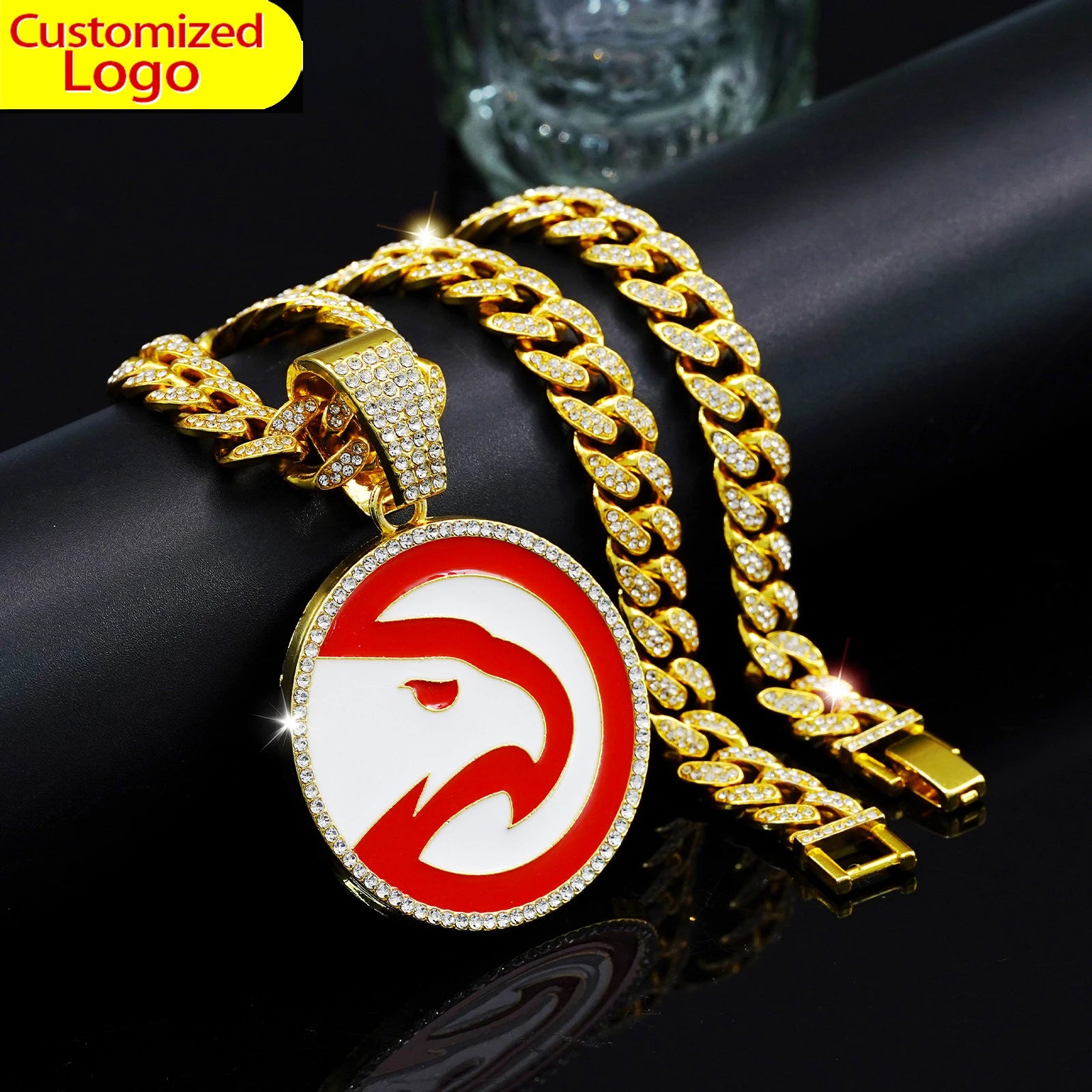 Factory Custom Hip Hop  Men's Alloy Stylish Eagle Basketball Game Pendant Necklace Medals for Men Women Friends Gift