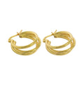 YH3005  Handmade 925 Sterling Silver Earrings Round Tube Hoop Earrings 18k Gold Plated Chunky Gold Hoop Earrings
