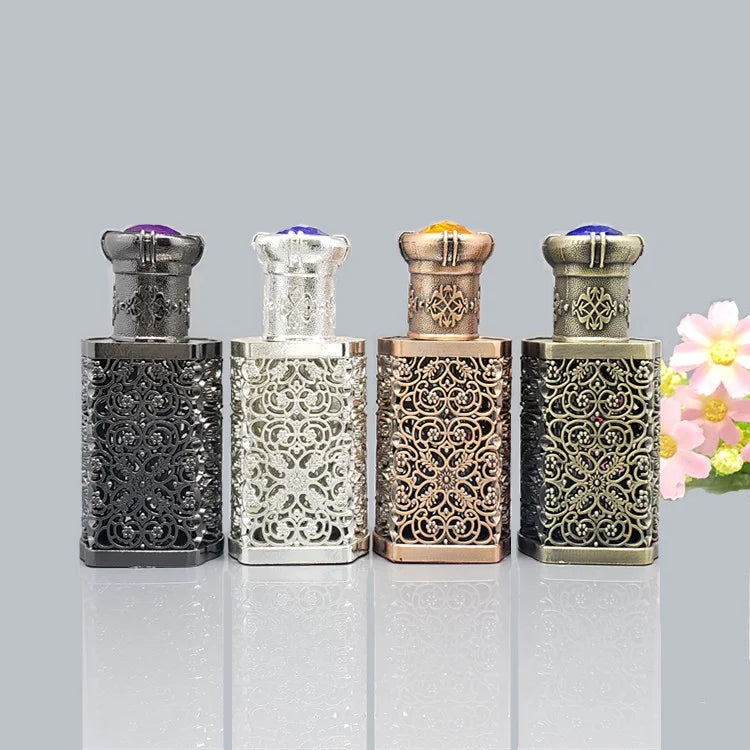 10ml Fancy Empty Arabic Style Essential Oil Attar Glass Bottle with Dropper