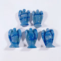 Huiying Wholesale Hand Carved Natural Blue Aventurine Animal Angel Carving for Gift Crafts 2 Inch