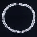CWW 255 Pcs Round Cubic Zirconia Pave Wide Tennis Chain Bridal Necklace Jewelry for Women Wedding Luxury Party