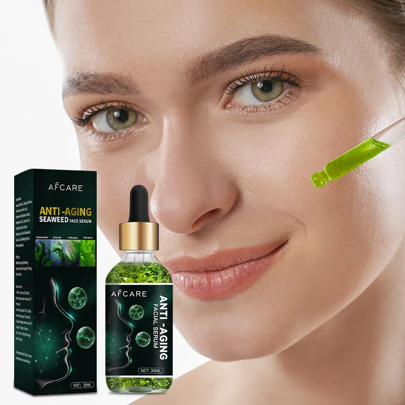 OEM Professional Facial Serum Hyaluronic Acid Squalane Whitening Anti-Aging Effects Organic Chlorella Seaweed for Face Body
