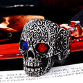 SC Hot Sale Fashion Punk Skeleton Rings Hip Hop Red Blue Diamond Rings Cool Geometric Skull Rings for Men