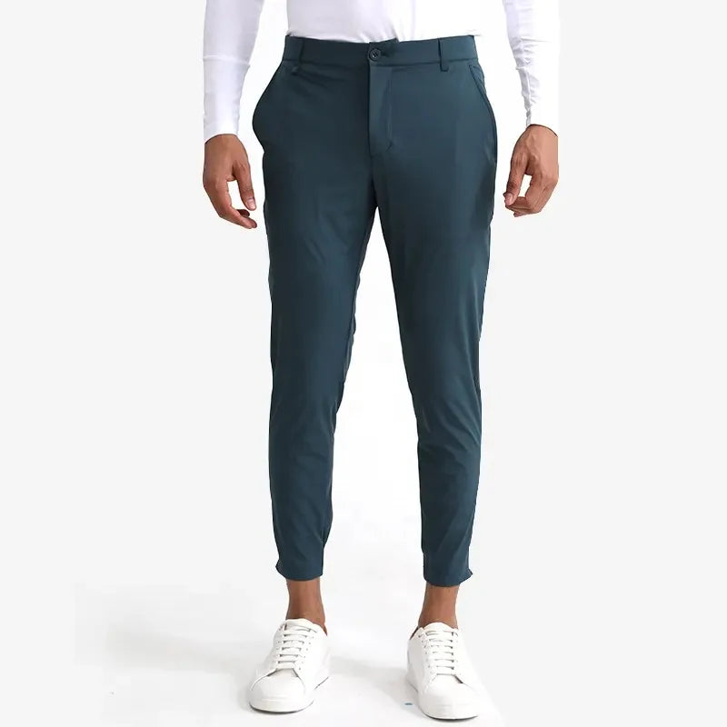 Wholesale Unisex Stacked Joggers Pants Men's Black Lightweight Casual Mid Waist Pantalones Jogger with Side Pockets