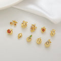 Fruit Series Pendant for Jewelry Making Cherry Pineapple Pendant Gold Plated Brass Zircon Pendant