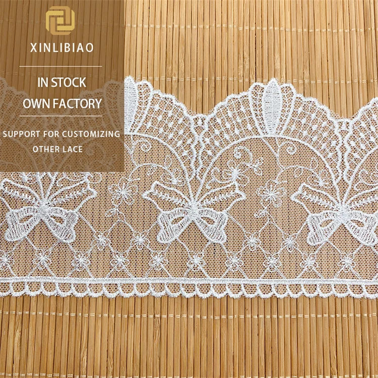 Double Mesh Fabric Polyester Silk Bow Embroidery Garment Accessories Sequins Lolita DIY for Shoes Mesh Embroidery Lace