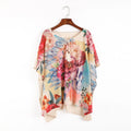 MIO New Summer Holiday Polyester Printed Clothing Beach Cover up Tops Ladies Fashion Women's Pullover Beach