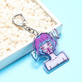Custom Acrylic Keychain Colorful New Plastic Cartoon Custom Color Epoxy Gradient Charm Clear Transparent with UV Printing