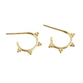 Fashion 925 Sterling Silver Plain Cute Ball Bead Stud Earring Jewelry 18K Gold Plated Stud Earrings for Women Jewelry