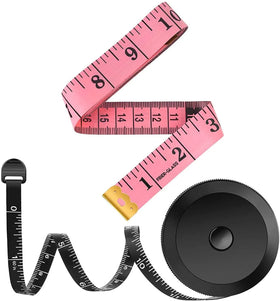 2 Pack Double Scales Rulers Tape Retractable Measure Tape for Body Fabric Sewing Tailor Cloth Knitting Home Craft Measurements