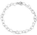 Rainbowking S925 Sterling Silver Bracelet Love Heart Wide 5mm Bracelet Zirconia Fashion Simple Temperament Girls