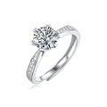 Women Mossinate Diamond Jewelry 925 Sterling Silver Ring 1ct Carat Diamond Moissanite Ring MegaBDM