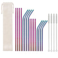 Wholesale Drink Pouches With Straw 215*6mm Stainless Steel 304 (18/10) Straws With Cleaning Brush