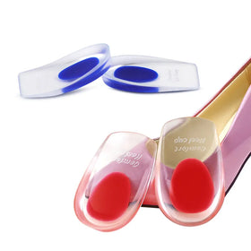 Gel Silicone U-Shaped Heel Cups Plantar Fasciitis Heel Lift Insert Pads Adhesive Cushion Heel Pad for Sports & Comfort Insoles