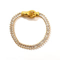 Stunning 18K Stainless Steel Zirconia Minimalist White Rhinestone Bracelet for Women Trendy New Design for Parties Wholesale