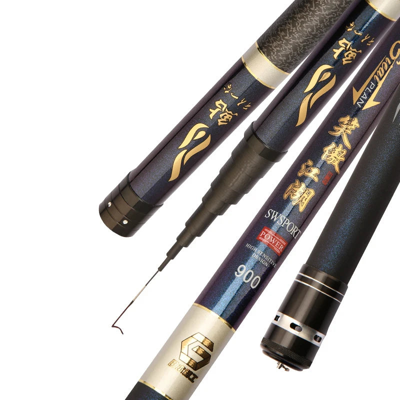 DORISEA Big Game 8m-15m Hard High Carbon Fiber Telescopic Carp & Bass Fishing Rod Lake/Stream Travel Pole