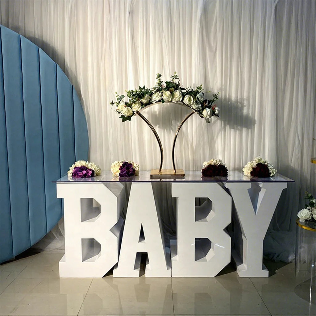 Modern Party Style Letter Decoration Acrylic Wedding Table for Events Used MegaBDM