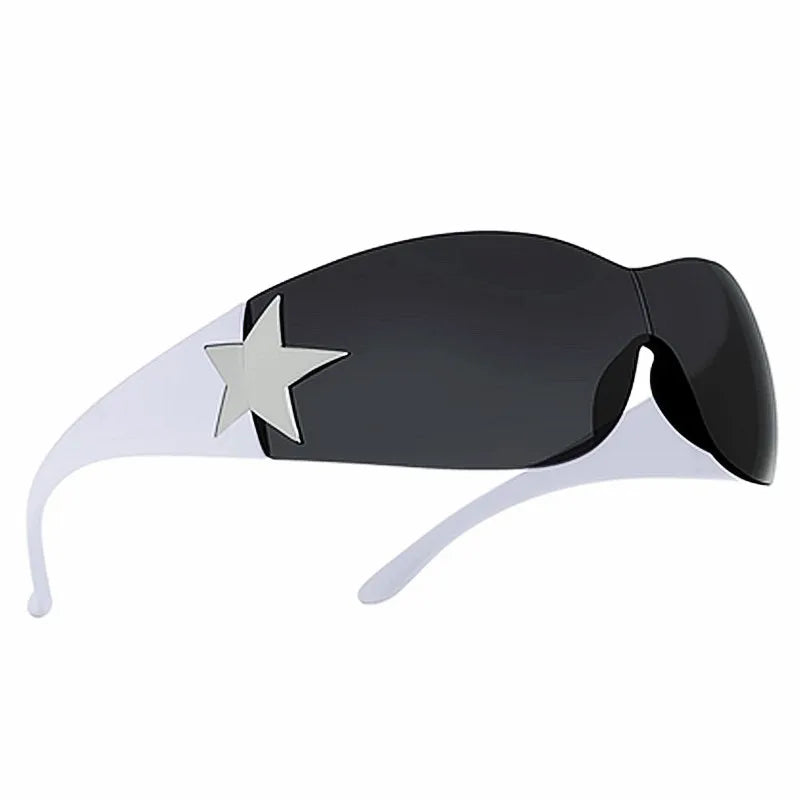 Wholesale Custom Logo Fashion Men Women Five Star Legs Y2k Sun Glasses Punk One Piece Sunglasses Goggles Women2ww