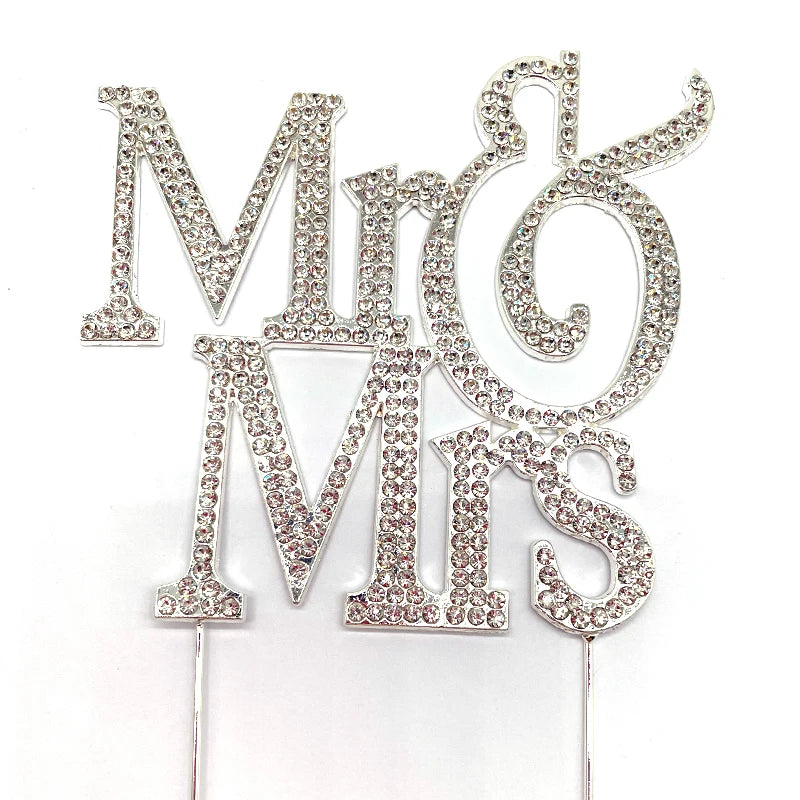 2021 Wedding Cake Decorating Accessory Happy Birthday Metallic Rhinestone Topper for Party Supplies