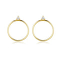 Gemnel Minimalist 925 Silver Jewelry Dainty 14k Gold Diamond Circle Stud Earrings