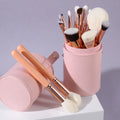 For Wholesale 15pcs Professional pink Face Makeup Brushes Soft Natural Hair Gold Aluminum Tube Custom Wood Handle Makeup Brush MegaBDM