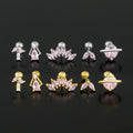 Hypoallergenic Titanium Stud Earrings with Colorful Zircon Durable Design for Women and Teens for Wedding Party and Gift