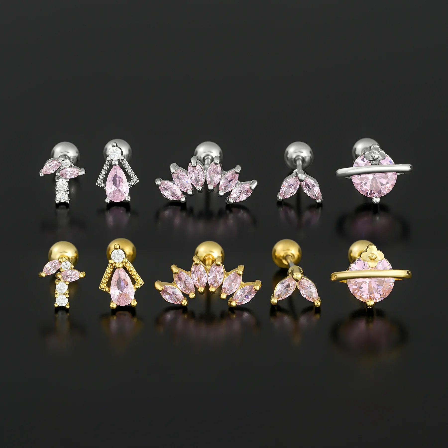 Hypoallergenic Titanium Stud Earrings with Colorful Zircon Durable Design for Women and Teens for Wedding Party and Gift