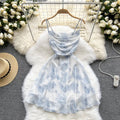 Boutique Wholesale 2026 Spring New Gentle Style Fragmented Flower Waist Slimming A-line Dress Women's Dress