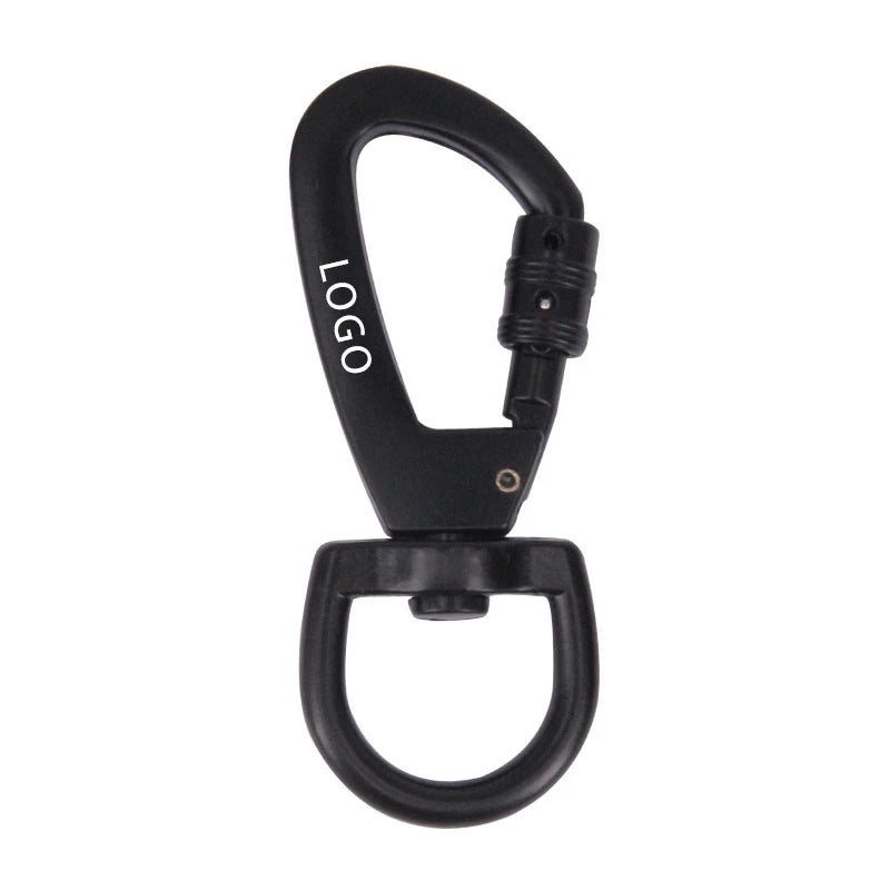 Custom Logo Aluminum Swivel Carabiner Clip Rotating D Ring Keychain Snap Hook for Promotional Activities