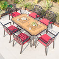 Outdoor Furniture 7pcs Waterproof Traditional Design Patio Garden Set Dining Aluminum Cast Table Chair for Hotel & Poolside Use