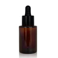 Factory Supply Large Diameter Glass Essential Oil Bottle Flat Shoulder Screw Top White Black Squeeze Dropper Screen Printed